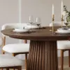 Dining Set 120-200 cm Solid Wood Extendable Dining Table with 6 Chairs