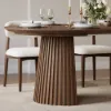 Dining Set 120-200 cm Solid Wood Extendable Dining Table with 6 Chairs
