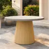 122cm Concrete & Aluminium Coastal Style Outdoor Dining Table