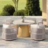 122cm Concrete & Aluminium Coastal Style Outdoor Dining Table