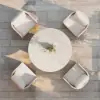 122cm Concrete & Aluminium Coastal Style Outdoor Dining Table