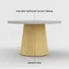 122cm Concrete & Aluminium Coastal Style Outdoor Dining Table