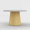 122cm Concrete & Aluminium Coastal Style Outdoor Dining Table