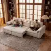 126" 3-Seater Genuine Leather Power Convertible Sleeper Sofa with Adjustable Headrests