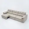 126" 3-Seater Genuine Leather Power Convertible Sleeper Sofa with Adjustable Headrests