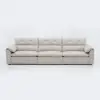 126" 3-Seater Genuine Leather Power Convertible Sleeper Sofa with Adjustable Headrests