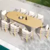 Costra 9-Piece Outdoor Aluminium & Rope Extendable Dining Set with 8 Chairs
