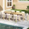 Costra 9-Piece Outdoor Aluminium & Rope Extendable Dining Set with 8 Chairs