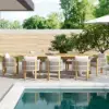Costra 9-Piece Outdoor Aluminium & Rope Extendable Dining Set with 8 Chairs