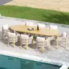 Costra 9-Piece Outdoor Aluminium & Rope Extendable Dining Set with 8 Chairs