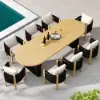 Costra 9-Piece Outdoor Aluminium Frame Rope Dining Set with Extendable Table & 8 Chairs