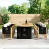 Costra 9-Piece Outdoor Aluminium Frame Rope Dining Set with Extendable Table & 8 Chairs