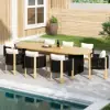 Costra 9-Piece Outdoor Aluminium Frame Rope Dining Set with Extendable Table & 8 Chairs