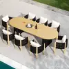 Costra 9-Piece Outdoor Aluminium Frame Rope Dining Set with Extendable Table & 8 Chairs