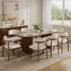 Picture of 79"-95" Extendable Sintered Stone Dining Table Set with 8 Chairs