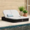 Costra Outdoor Aluminium & Rattan Chaise Lounge in Black