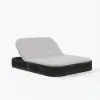 Costra Outdoor Aluminium & Rattan Chaise Lounge in Black