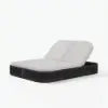 Costra Outdoor Aluminium & Rattan Chaise Lounge in Black