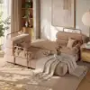 81" Queen 3-Seater Velvet 4 in 1 Futon Convertible Sleeper Sofa