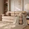 81" Queen 3-Seater Velvet 4 in 1 Futon Convertible Sleeper Sofa
