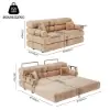 81" Queen 3-Seater Velvet 4 in 1 Futon Convertible Sleeper Sofa
