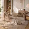 81" Queen 3-Seater Velvet 4 in 1 Futon Convertible Sleeper Sofa