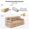 81" Queen 3-Seater Velvet 4 in 1 Futon Convertible Sleeper Sofa