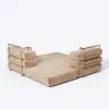 81" Queen 3-Seater Velvet 4 in 1 Futon Convertible Sleeper Sofa