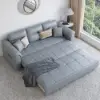 Picture of 233cm King Faux Leather Pull-out Sleeper Sofa with Storage and Side Pockets – AUD-H3223