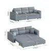 Picture of 233cm King Faux Leather Pull-out Sleeper Sofa with Storage and Side Pockets – AUD-H3223
