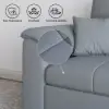 Picture of 233cm King Faux Leather Pull-out Sleeper Sofa with Storage and Side Pockets – AUD-H3223
