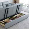 Picture of 233cm King Faux Leather Pull-out Sleeper Sofa with Storage and Side Pockets – AUD-H3223