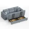 Picture of 233cm King Faux Leather Pull-out Sleeper Sofa with Storage and Side Pockets – AUD-H3223