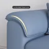 233cm King Faux Leather Pull-out Sleeper Sofa with Storage and Side Pockets – AUD-H3224