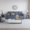 233cm King Faux Leather Pull-out Sleeper Sofa with Storage and Side Pockets – AUD-H3225