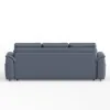 233cm King Faux Leather Pull-out Sleeper Sofa with Storage and Side Pockets – AUD-H3225