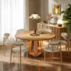 46"-60" Round Extendable Wood 4-6 Seater Dining Table – Natural