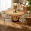 46"-60" Round Extendable Wood 4-6 Seater Dining Table – Natural