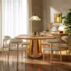 46"-60" Round Extendable Wood 4-6 Seater Dining Table – Natural