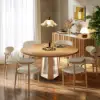 46"-60" Round Extendable Wood 4-6 Seater Dining Table – Natural