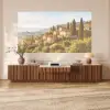 Aura 80" Ash Wood Fluted Walnut Projector TV Stand with Sintered Stone Top