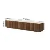 Aura 80" Ash Wood Fluted Walnut Projector TV Stand with Sintered Stone Top