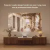 Aura 80" Ash Wood Fluted Walnut Projector TV Stand with Sintered Stone Top