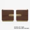 Horva 2-Drawer Walnut Nightstand with Charging Station & Sintered Stone Top, Set of 2