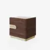 Horva 2-Drawer Walnut Nightstand with Charging Station & Sintered Stone Top, Set of 2