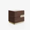 Horva 2-Drawer Walnut Nightstand with Charging Station & Sintered Stone Top, Set of 2