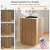 Aura Ash Wood Fluted Natural Side Table with Sintered Stone Top