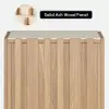 Aura Ash Wood Fluted Natural Side Table with Sintered Stone Top