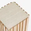 Aura Ash Wood Fluted Natural Side Table with Sintered Stone Top