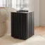 Aura Ash Wood Fluted Black Side Table with Sintered Stone Top